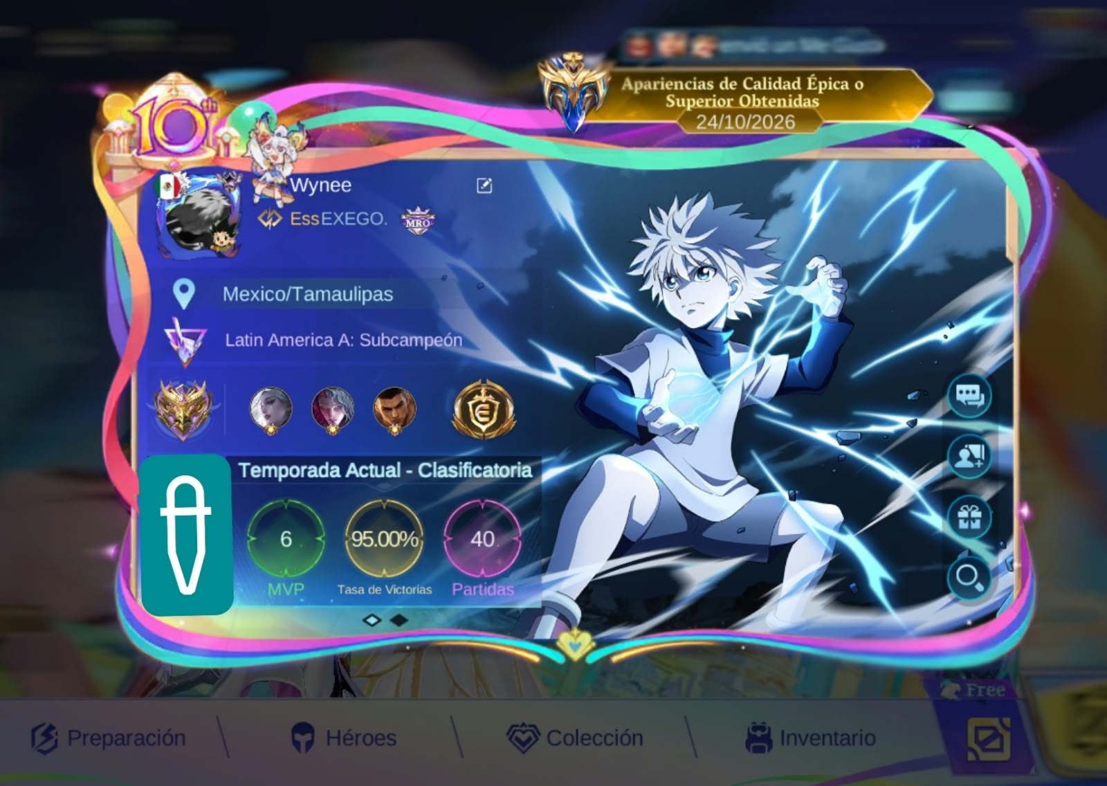 Perfil de Mobile Legends